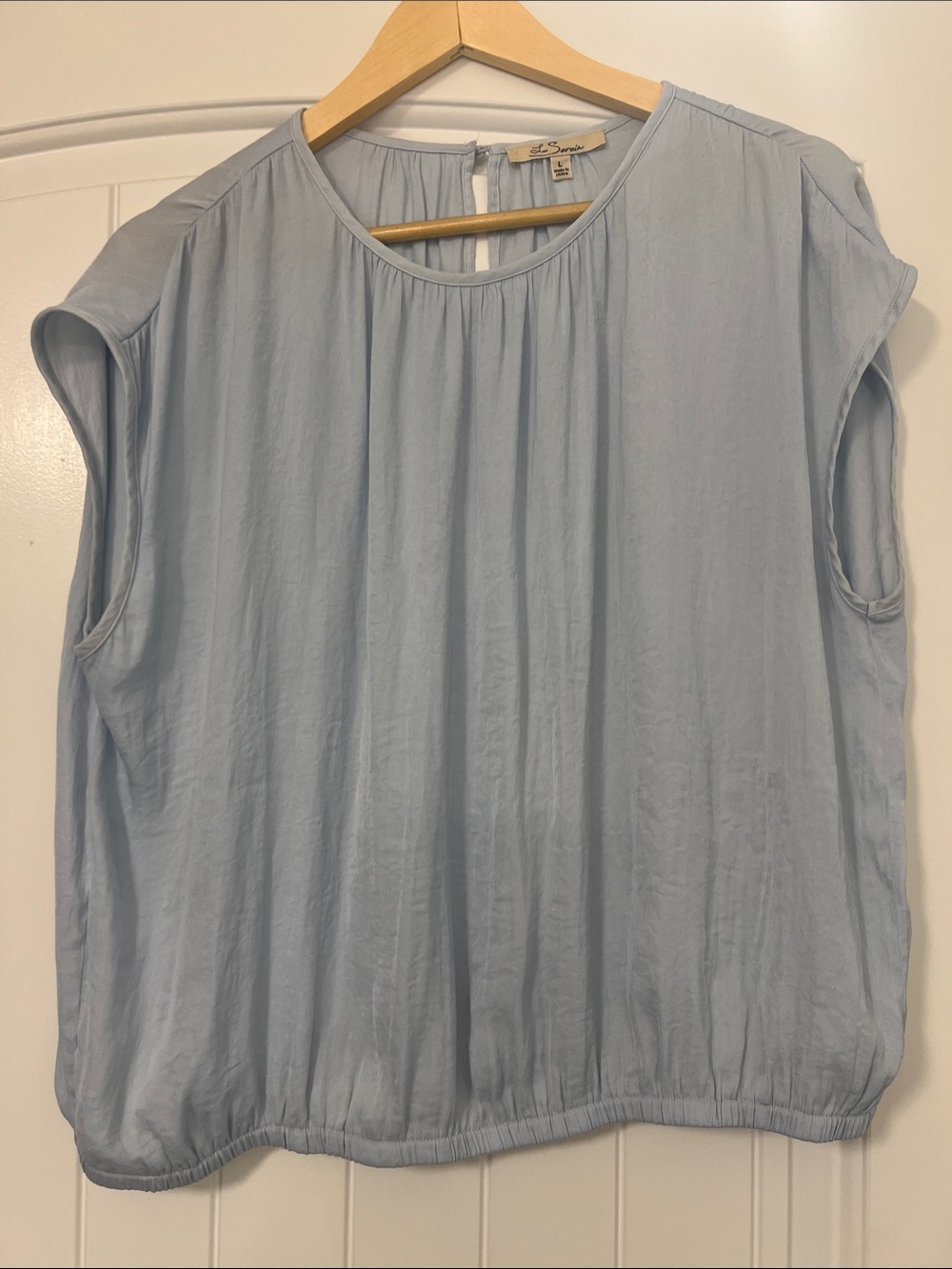 Light Blue Cap Sleeve Blouse by Le Sarte Pettegole